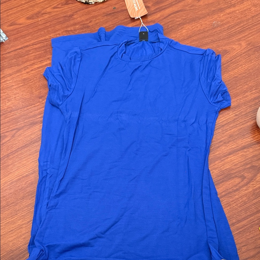 SHEIN Royal Blue Short Sleeve Crew Neck Top